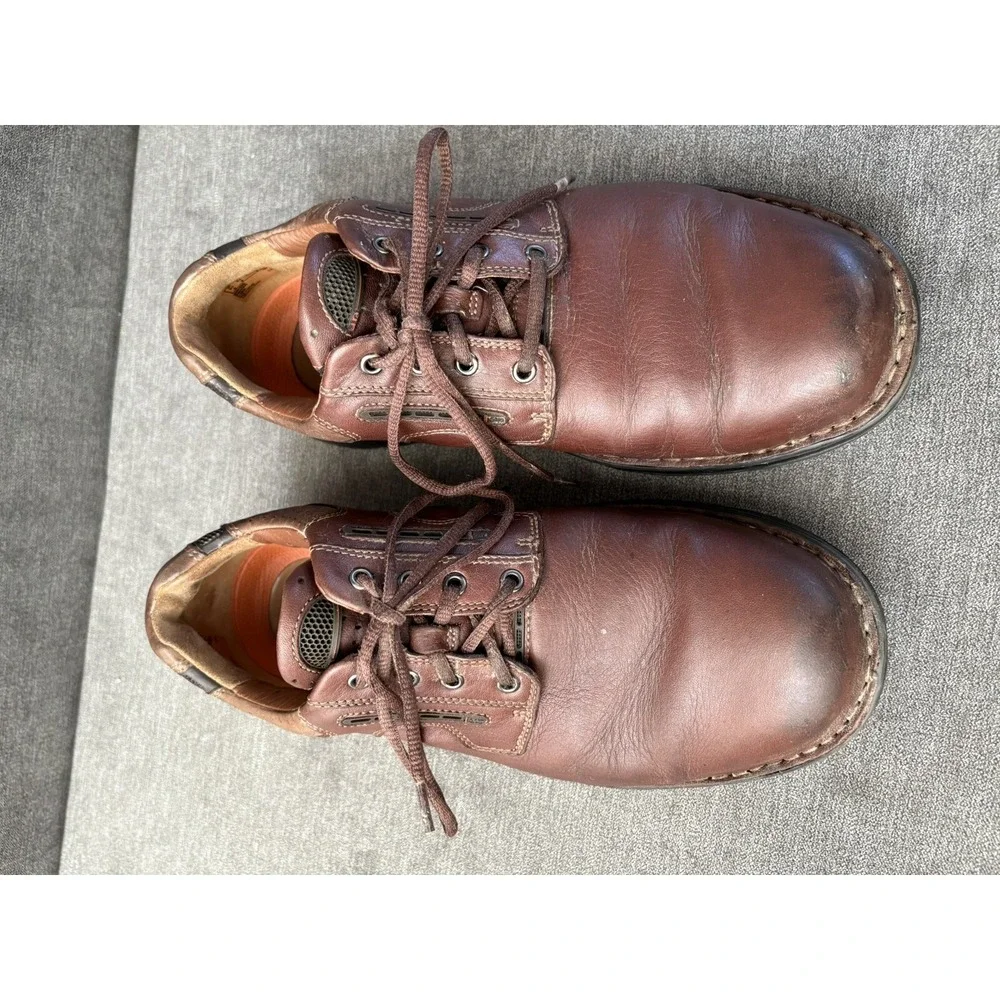Mens Clarks Unstructured Brown Leather Shoes Oxford Casual size 9.5m 42.5